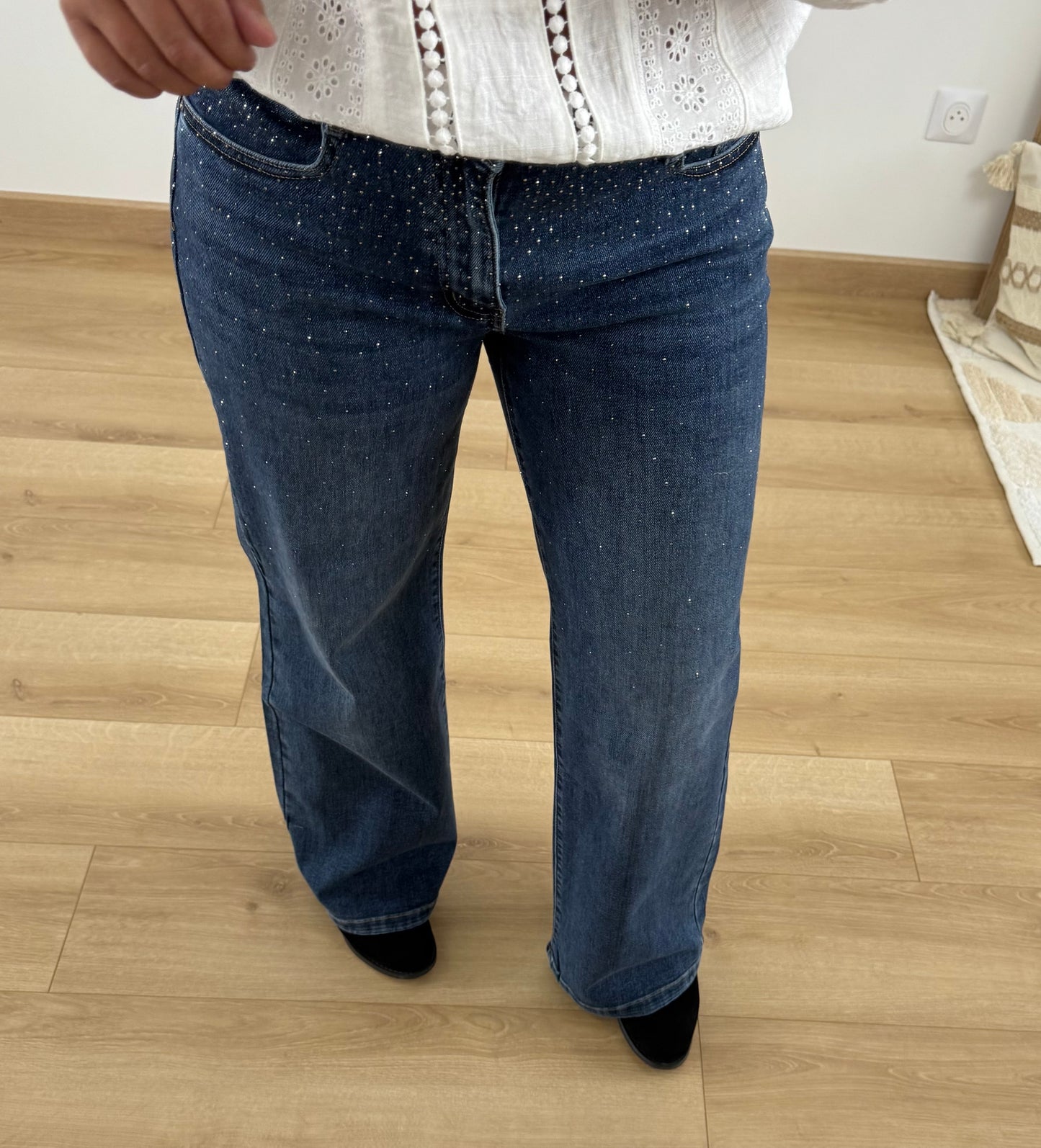 Jeans à Strass bleu