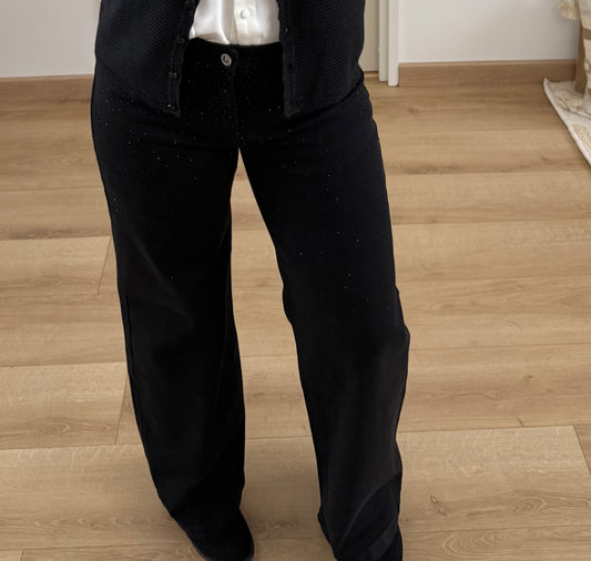 Jeans à Strass noir