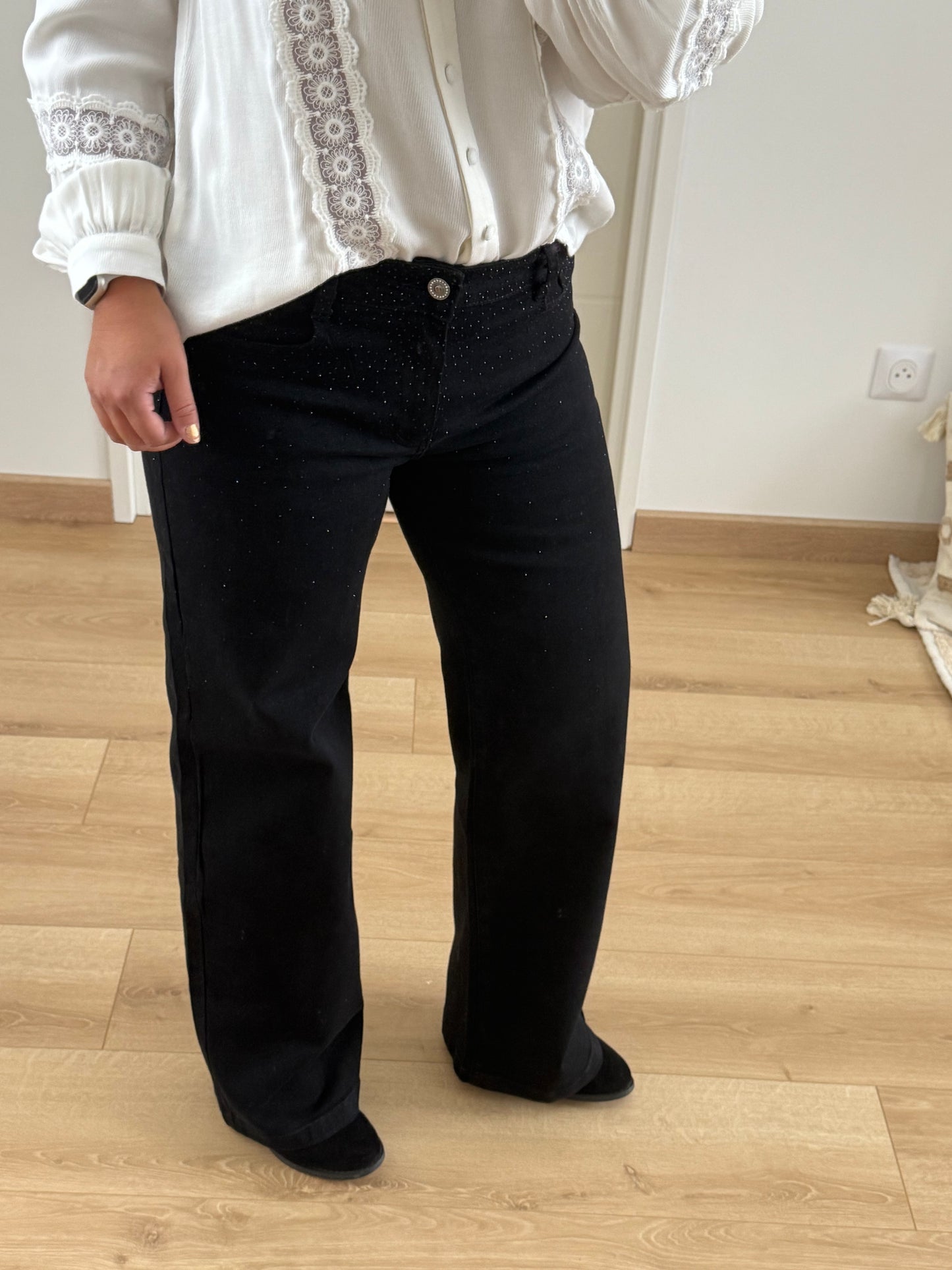Jeans à Strass noir