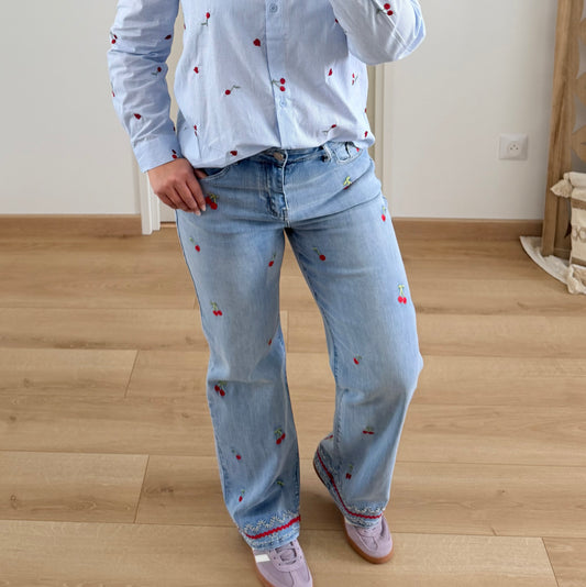 Jeans Wideleg Cerise