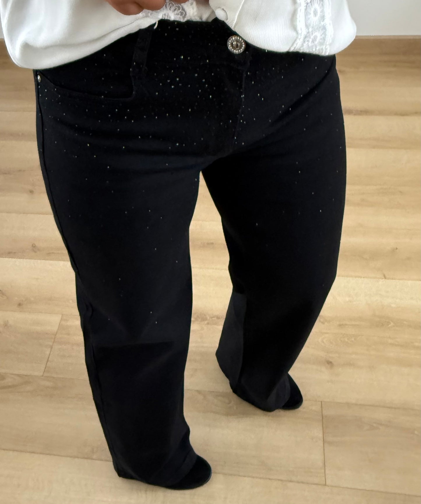 Jeans à Strass noir