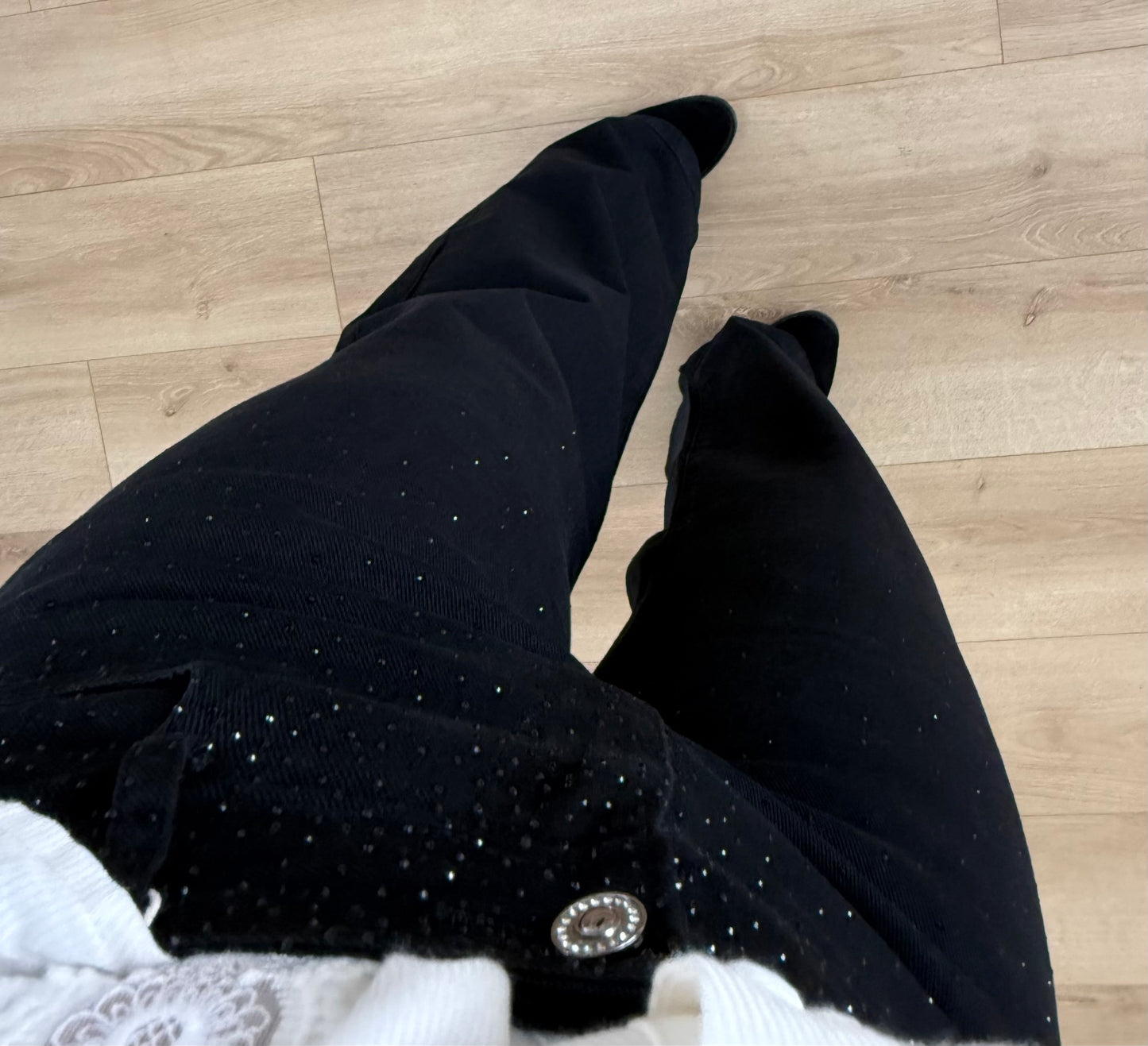 Jeans à Strass noir