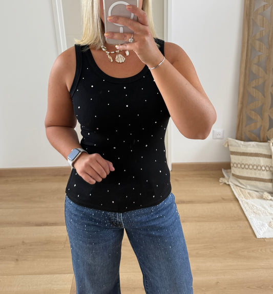 Top blanc à Strass