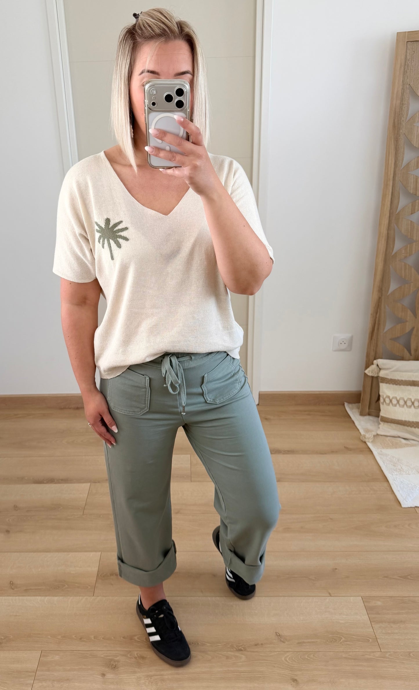 Pull Palmier Blanc